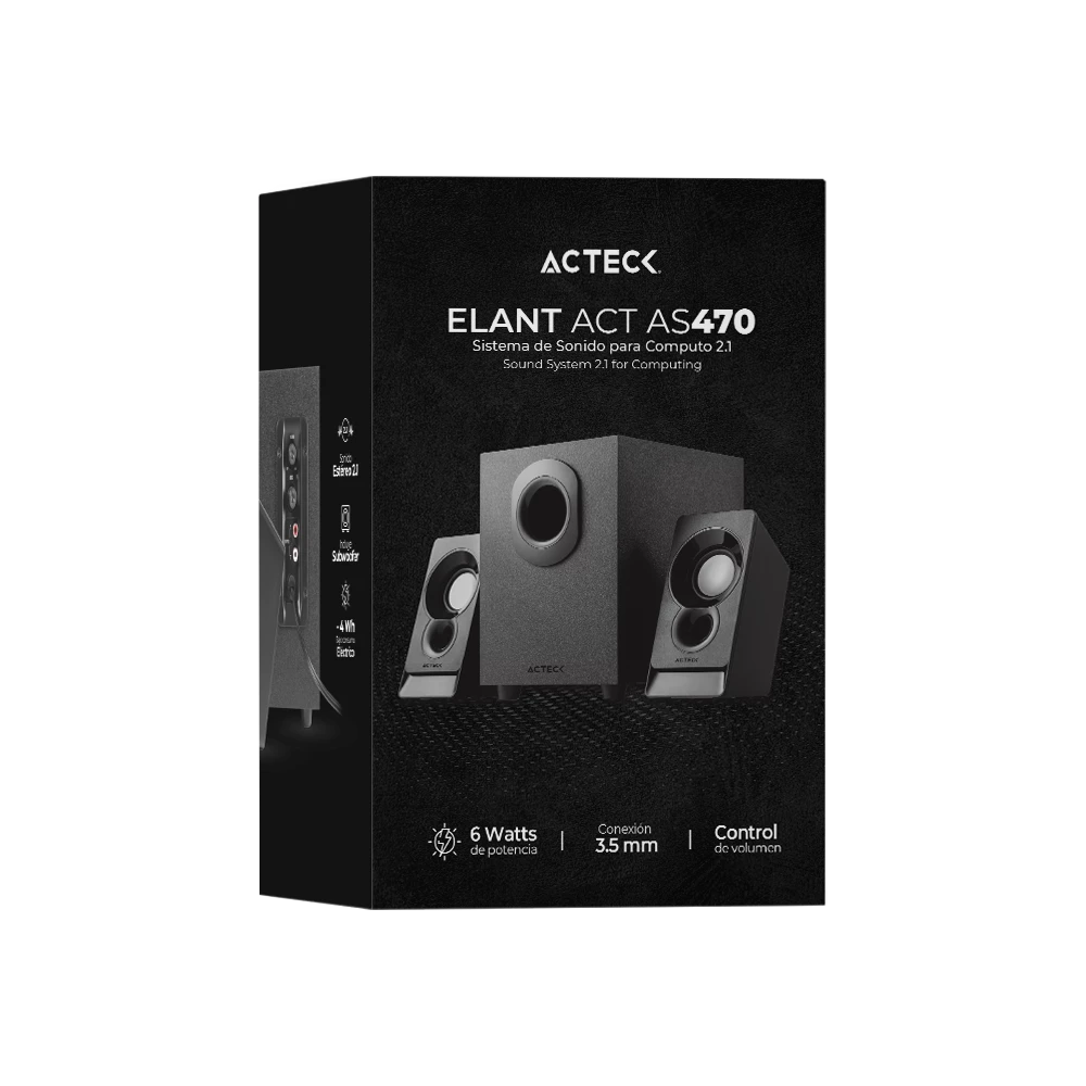 Bocinas 2.1 con Subwoofer | Elant Act AS470 | Negro