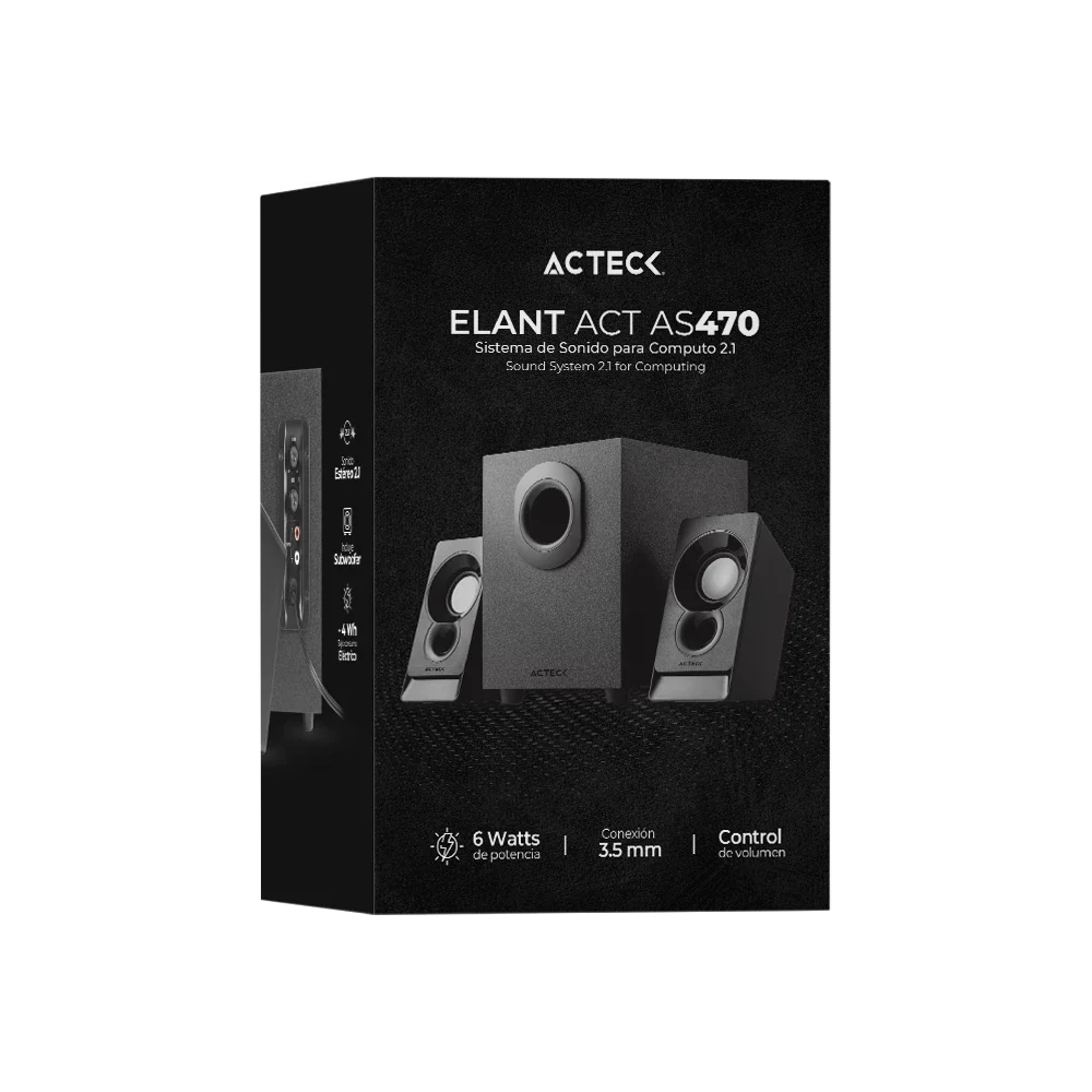 Bocinas 2.1 con Subwoofer | Elant Act AS470 | Negro