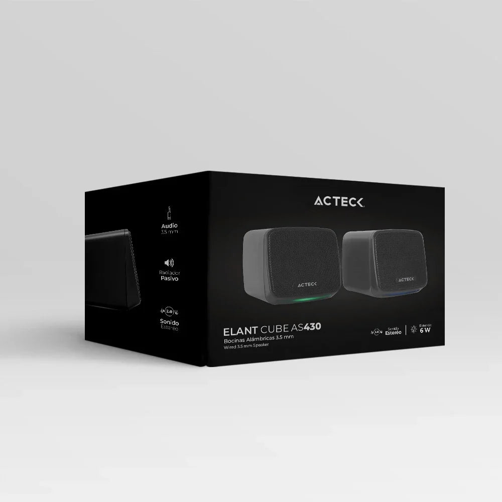Bocinas 2.0 para escritorio | Elant Cube AS430 | Negro
