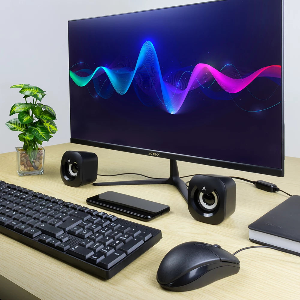 Bocinas 2.0 para escritorio | Esence Basic AS215 | Negro