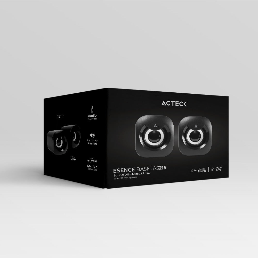 Bocinas 2.0 para escritorio | Esence Basic AS215 | Negro
