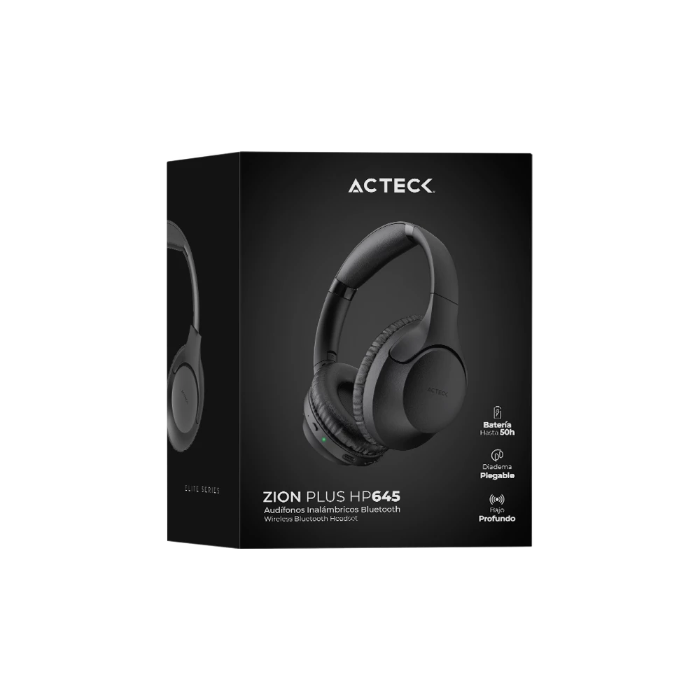 Audifonos para Dispositivos | Zion Plus HP645 | Over Ear Inalambricos Bluetooth 5.0 | Elite Series Negro