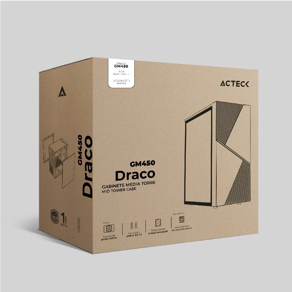 Gabinete Media Torre | Draco GM450 | Negro