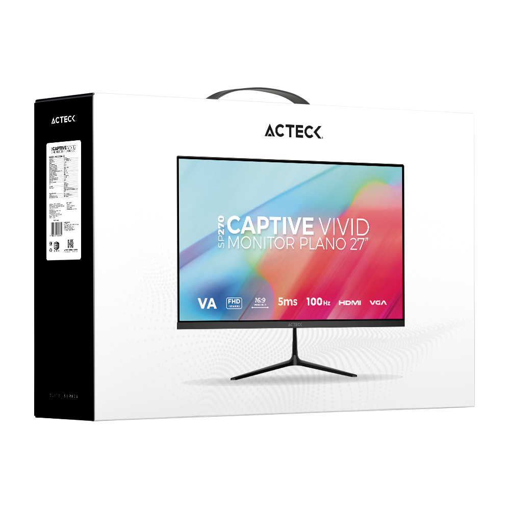 Monitor Plano 27" VA | Captive Vivid SP270 | Negro