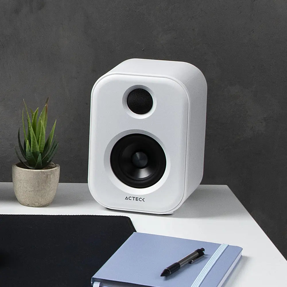 Bocinas Tipo Estudio | Dynamic Exact BS650 | 2.0 Ch Bluetooth 5.0 + RCA + 50W + Alimentación 110v | Elite Series | Blanco
