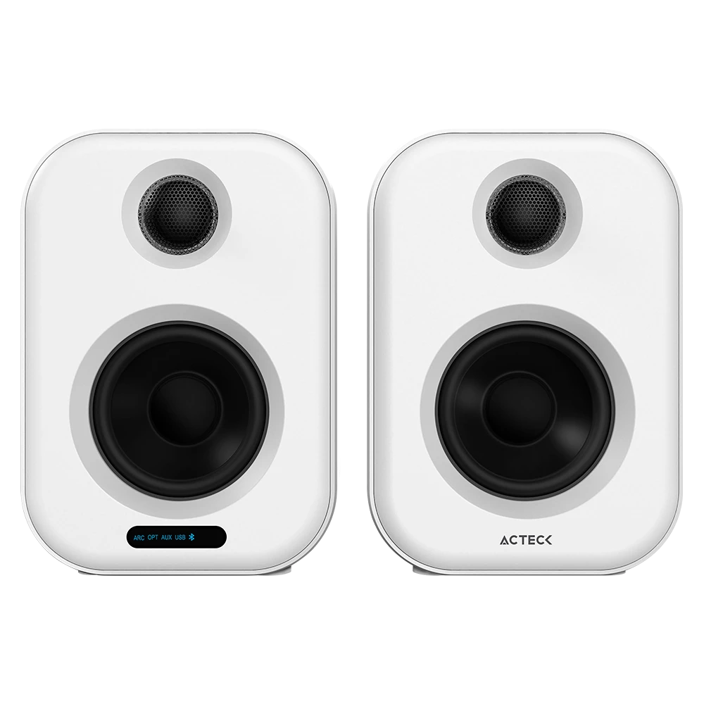Bocinas Tipo Estudio | Dynamic Exact BS650 | 2.0 Ch Bluetooth 5.0 + RCA + 50W + Alimentación 110v | Elite Series | Blanco