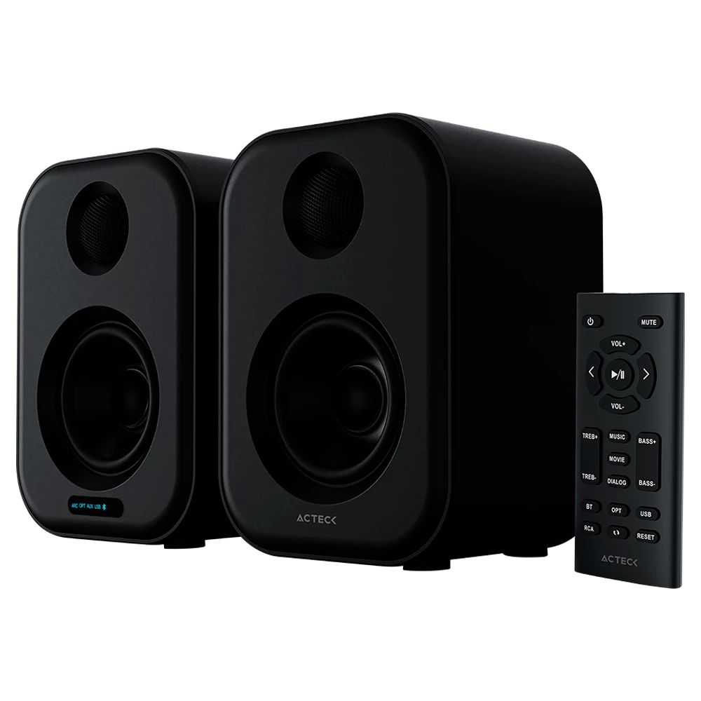 Bocinas Tipo Estudio | Dynamic Exact BS650 | 2.0 Ch Bluetooth 5.0 + RCA + 50W + Alimentación 110v | Elite Series Negro