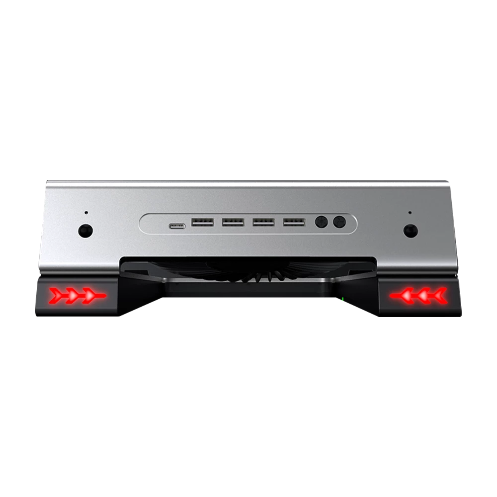 Base Enfriadora Para Laptop de Aluminio | Froost EX BE650 | Ventilador + Hub USB de 4 Puertos con RGB | 9 Niveles de ajuste | Negro