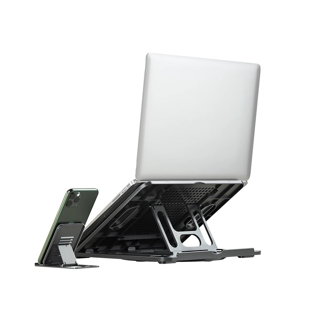 Base Enfriadora | Froost Prime BE225 | Para Laptops de 11 a 16" | Ventilación natural | Base Rotable y ajustable 8 niveles | Negro