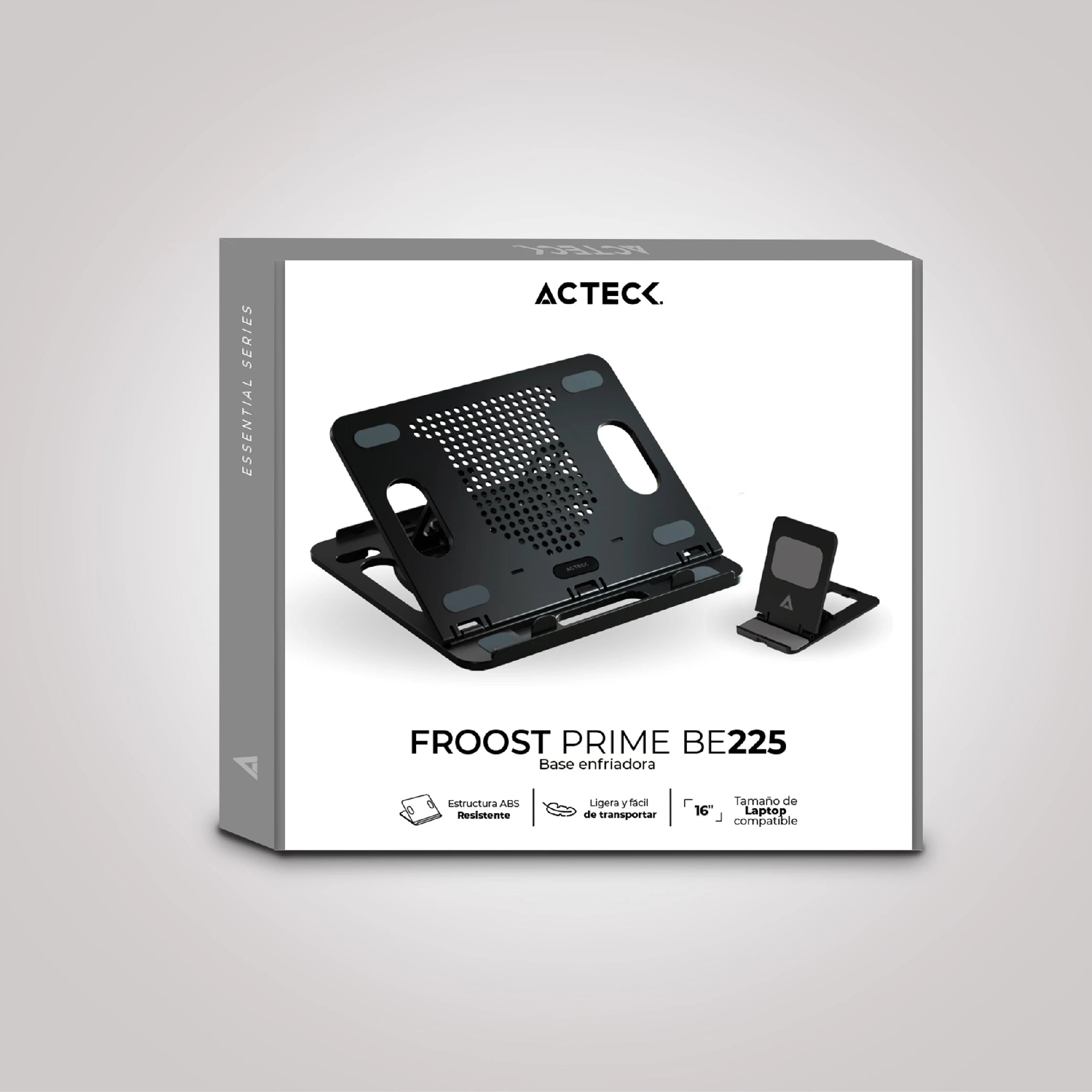 Base Enfriadora | Froost Prime BE225 | Para Laptops de 11 a 16" | Ventilación natural | Base Rotable y ajustable 8 niveles | Negro