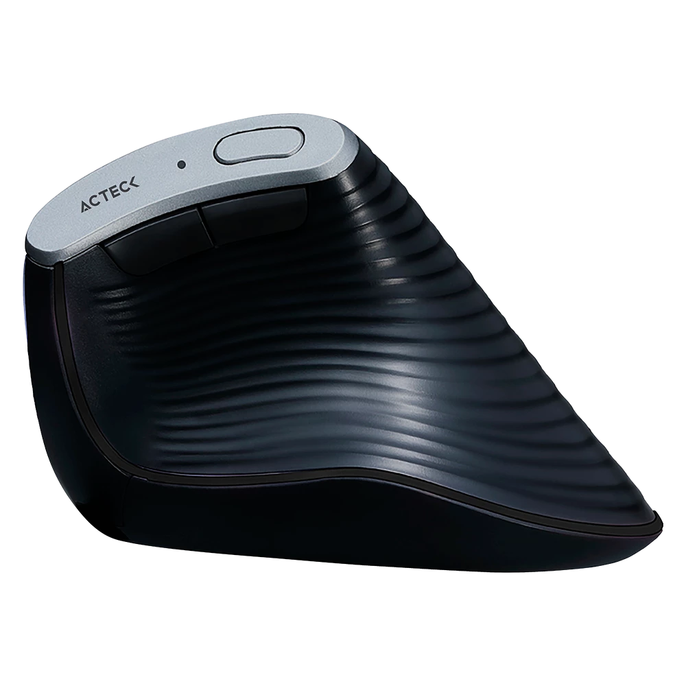 Mouse Ergonómico Vertical | Virtuos Fitt Pro MI770 | 2.4 Ghz + 2 Modos Bluetooth de 2,400 DPI s 3 Nvl + Scroll rapido + 8 Botones + Bat Recarga 50h + USB-C Elite Series Negro