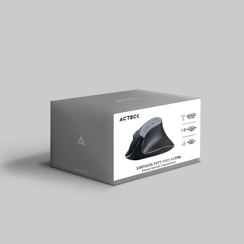 Mouse Ergonómico Vertical | Virtuos Fitt Pro MI770 | Negro