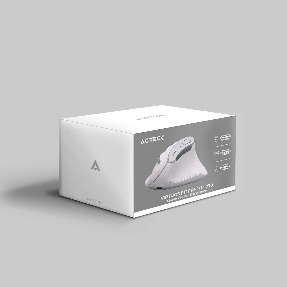 Mouse Ergonómico Vertical | Virtuos Fitt Pro MI770 | Blanco