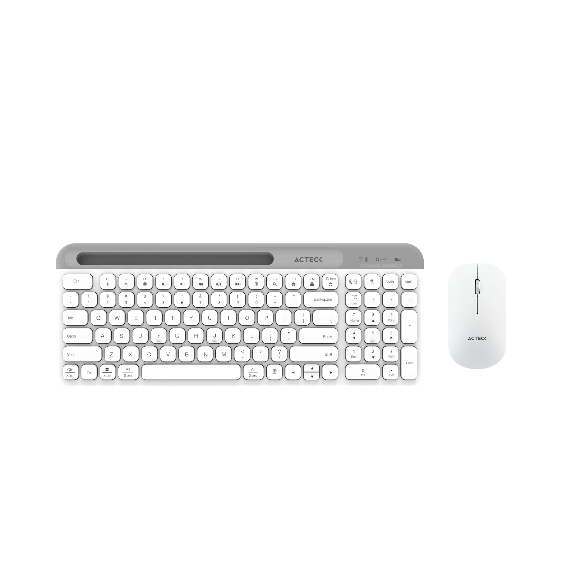 Combo Creator Virtuos Silk MK720 2 en 1 / Teclado Ergonómico + Mouse Vertical/ Inalámbrico 2.4 GHz+ Recarga USB C / Blanco