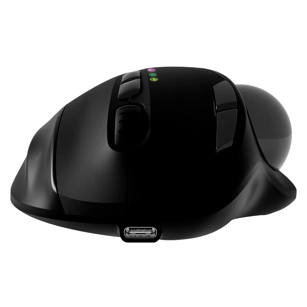 Mouse | Virtuos Art MI790 | TrackBall / 2.4 GHz + 2 Modos Bluetooth/ Hasta 2400 DPI s + 7 Botones + Bat Recarga 120h / Negro