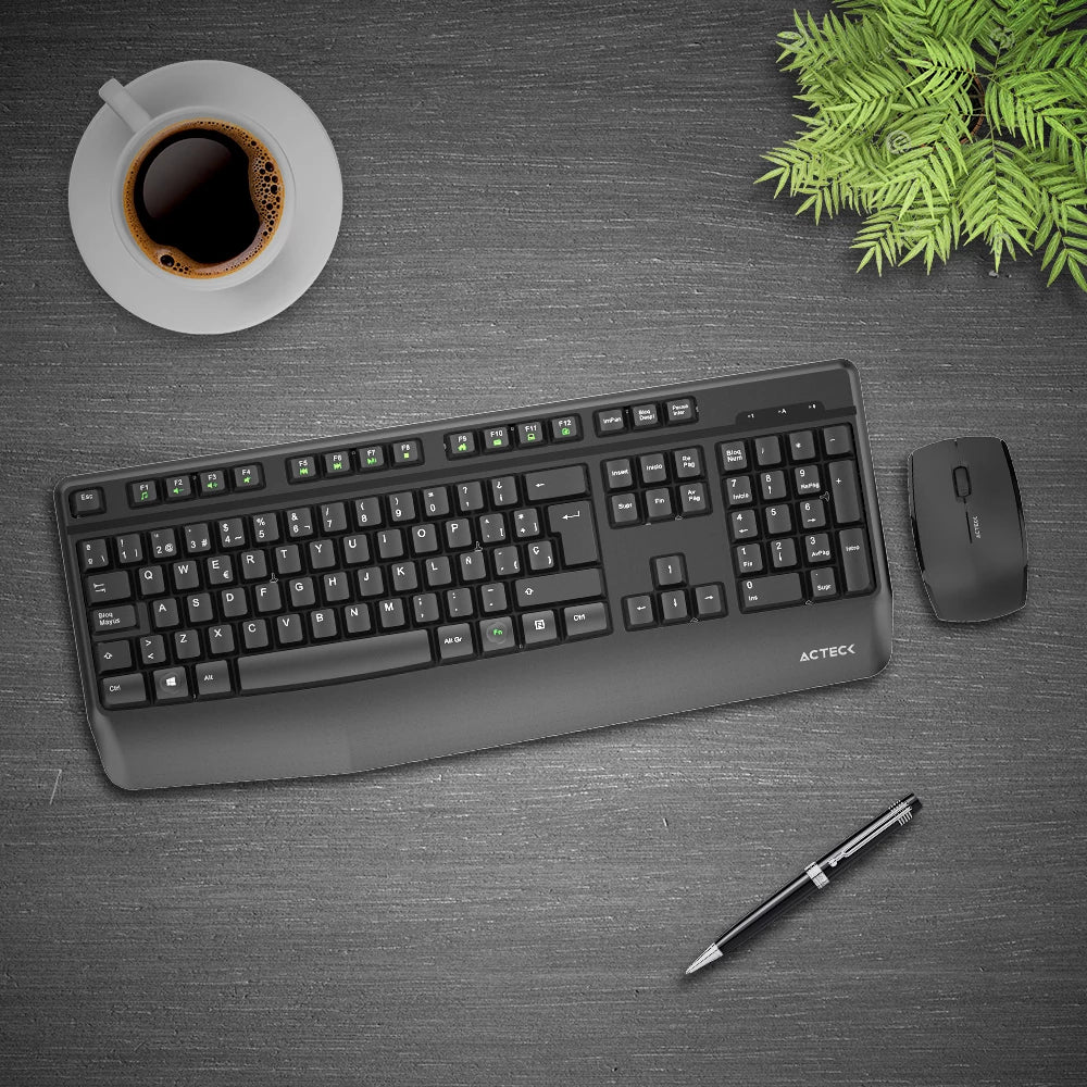 Combo 2 en 1 teclado y mouse Inalámbrico | Creator Plus MK465 | Negro