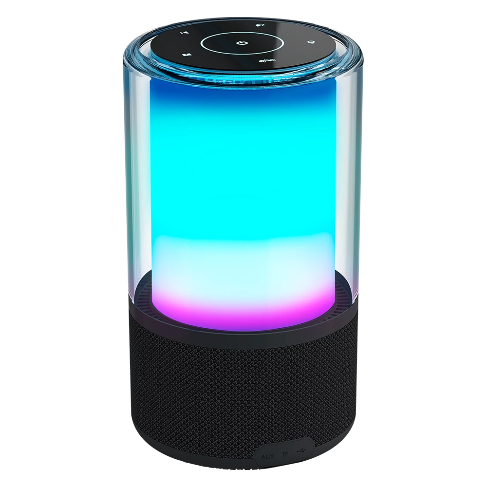 Bocina Portátil de ambientación | Glee Pure AP70 | Bluetooth 5.2 + 20W + Alimentación Tipo-C- Iluminación de Efectos Batería Recargable Li-Ion de 5h | Elite Series | Negro