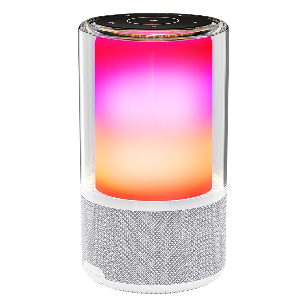 Bocina Portátil de ambientación | Glee Pure AP70 | Bluetooth 5.2 + 20W + Alimentación Tipo-C- Iluminación de Efectos Batería Recargable Li-Ion de 5h | Elite Series | Blanco