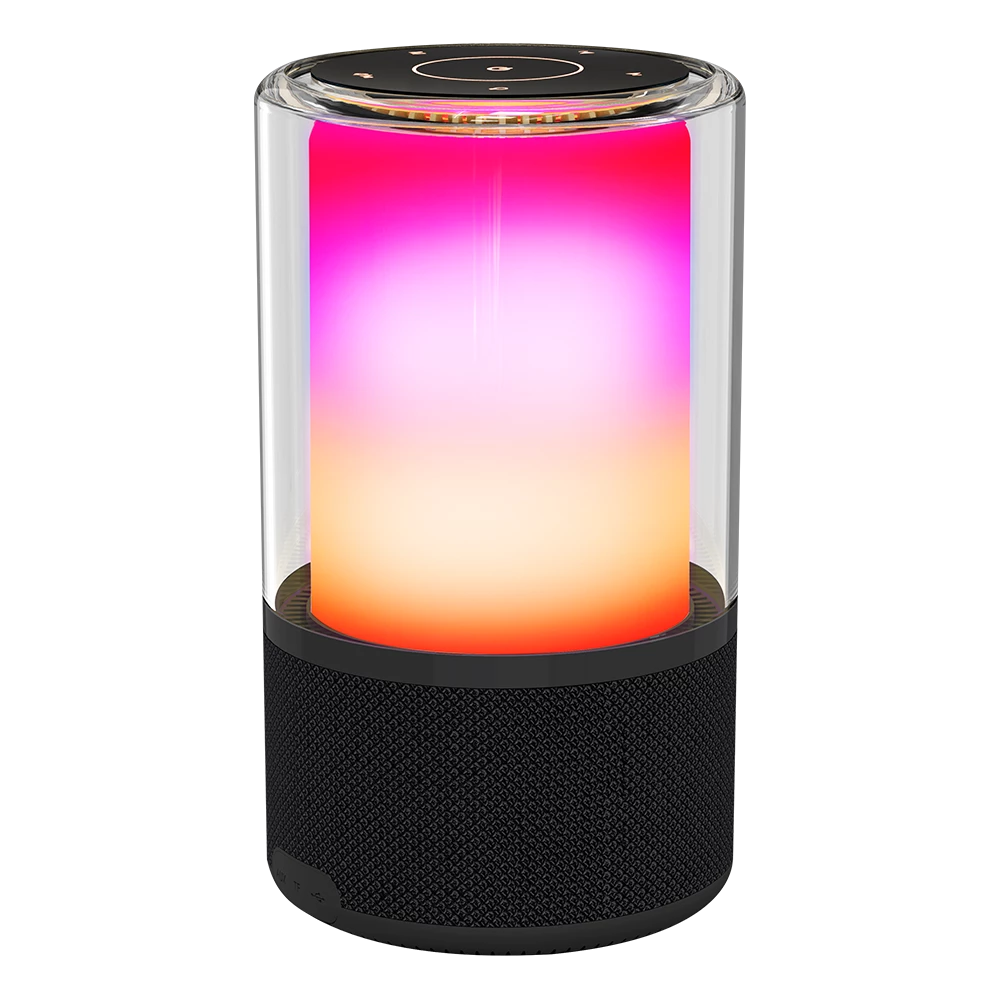 Bocina Portátil de ambientación | Glee Pure AP70 | Bluetooth 5.2 + 20W + Alimentación Tipo-C- Iluminación de Efectos Batería Recargable Li-Ion de 5h | Elite Series | Negro