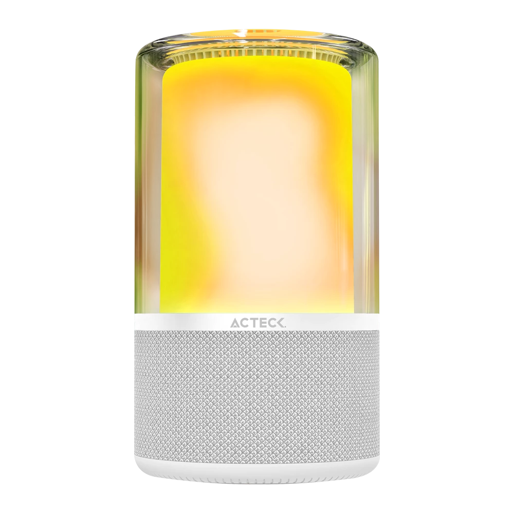 Bocina Portátil de ambientación | Glee Pure AP70 | Bluetooth 5.2 + 20W + Alimentación Tipo-C- Iluminación de Efectos Batería Recargable Li-Ion de 5h | Elite Series | Blanco