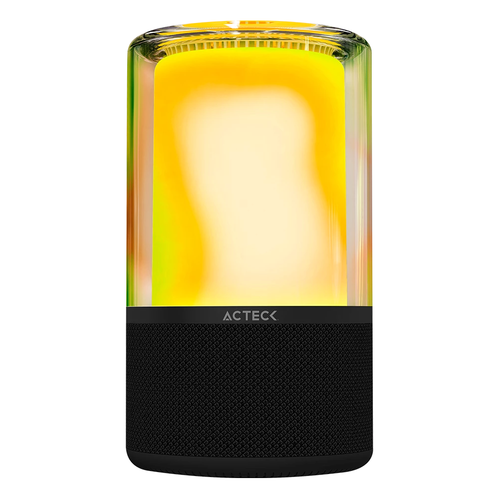 Bocina Portátil de ambientación | Glee Pure AP70 | Bluetooth 5.2 + 20W + Alimentación Tipo-C- Iluminación de Efectos Batería Recargable Li-Ion de 5h | Elite Series | Negro
