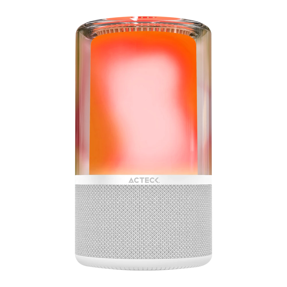 Bocina Portátil de ambientación | Glee Pure AP70 | Bluetooth 5.2 + 20W + Alimentación Tipo-C- Iluminación de Efectos Batería Recargable Li-Ion de 5h | Elite Series | Blanco