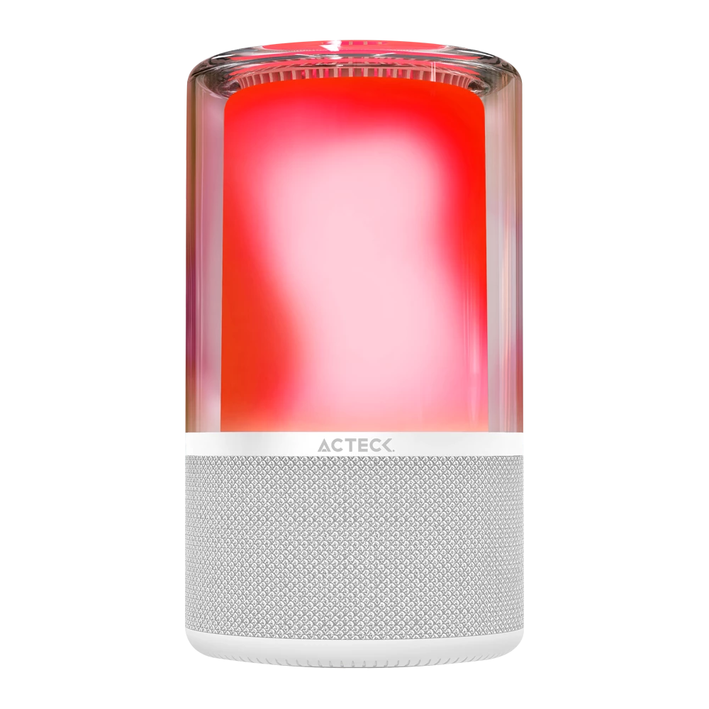 Bocina Portátil de ambientación | Glee Pure AP70 | Bluetooth 5.2 + 20W + Alimentación Tipo-C- Iluminación de Efectos Batería Recargable Li-Ion de 5h | Elite Series | Blanco