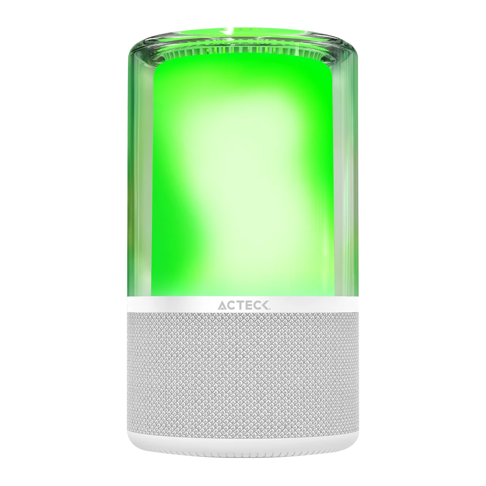 Bocina Portátil de ambientación | Glee Pure AP70 | Bluetooth 5.2 + 20W + Alimentación Tipo-C- Iluminación de Efectos Batería Recargable Li-Ion de 5h | Elite Series | Blanco