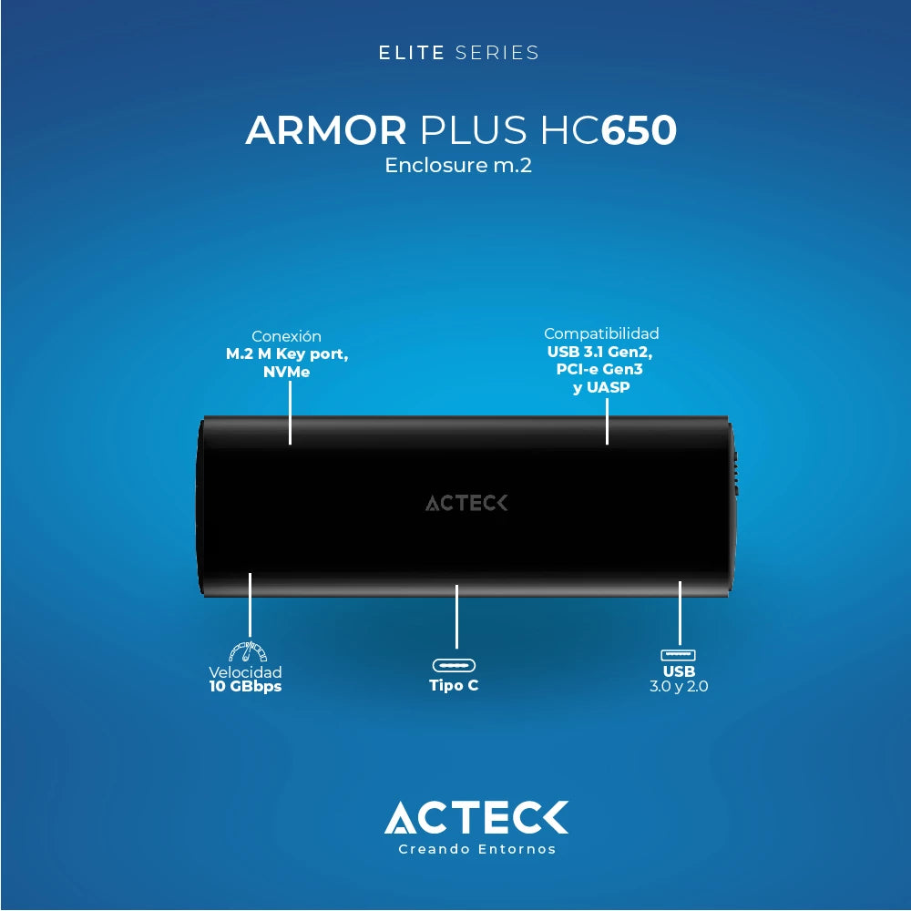 Enclosure SSD | Armor Plus HC650 | Negro