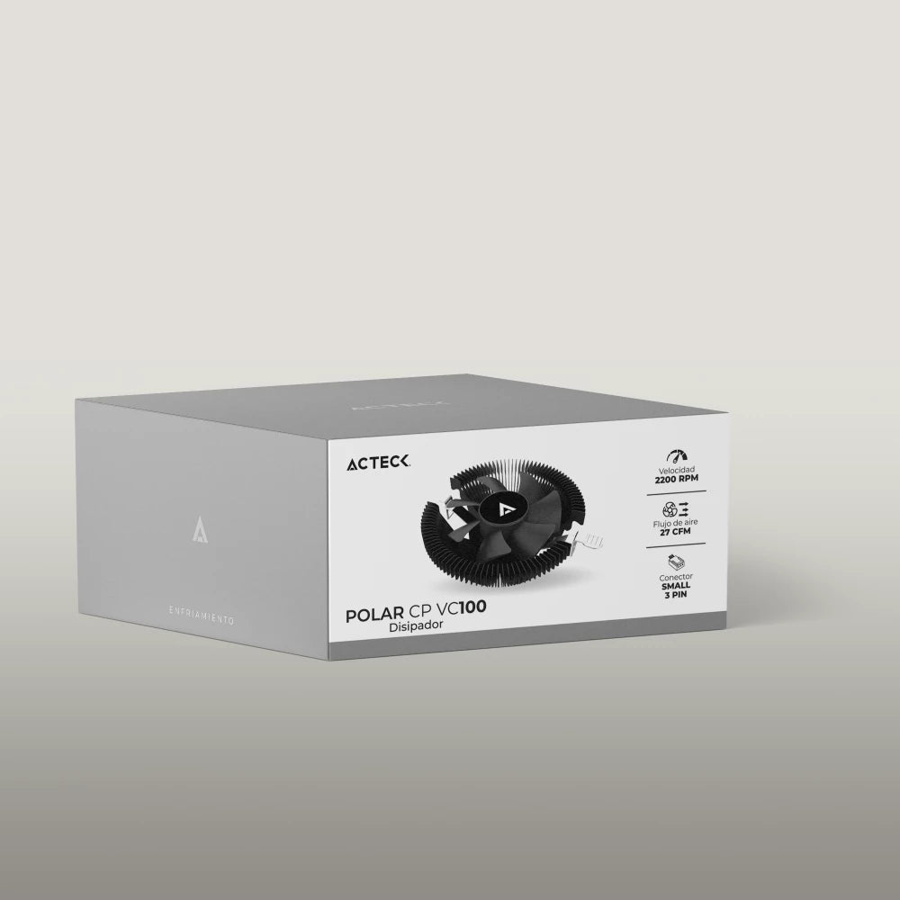 Disipador para CPU | Polar CP VC100 | 103x42.5mm + 2200 RPM + 12 V | Aluminio | Negro