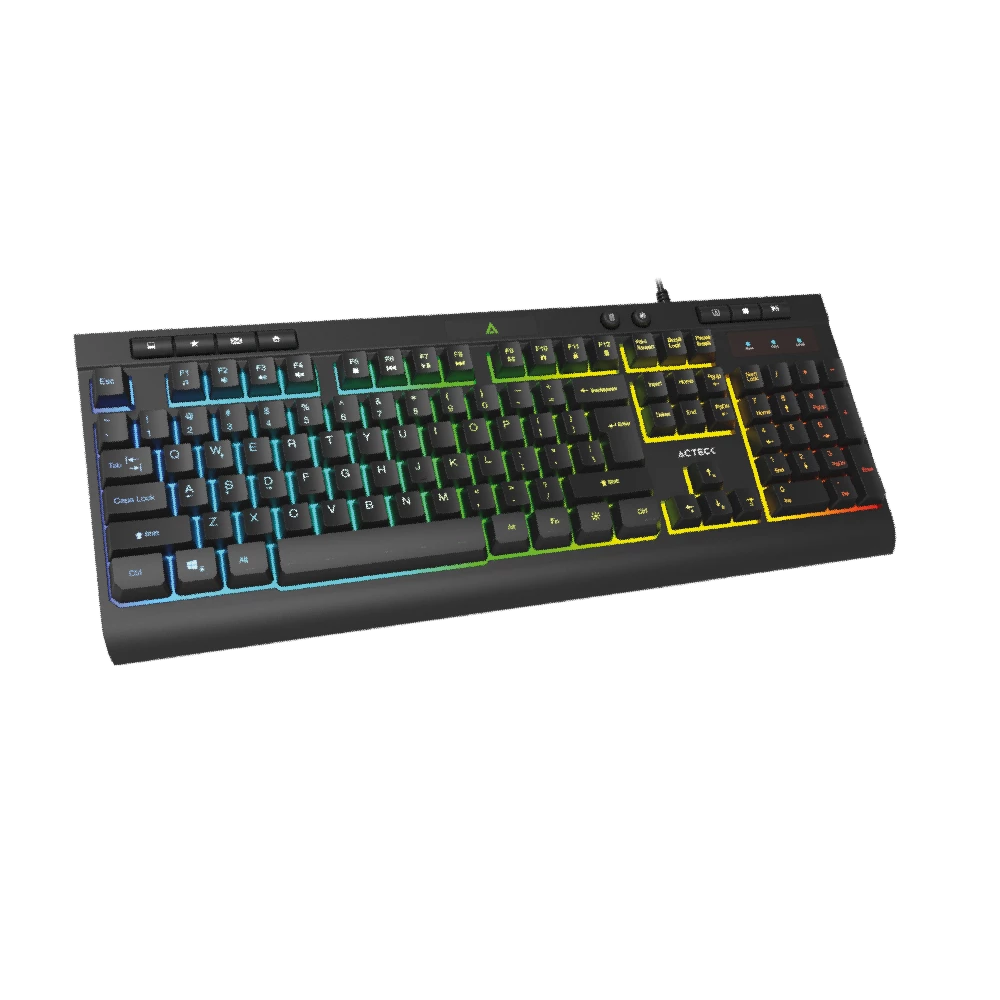 Teclado Aurean Pro TA477G Alámbrico + Membrana / Conexión USB A / Teclas Multimedia + RGB / Negro