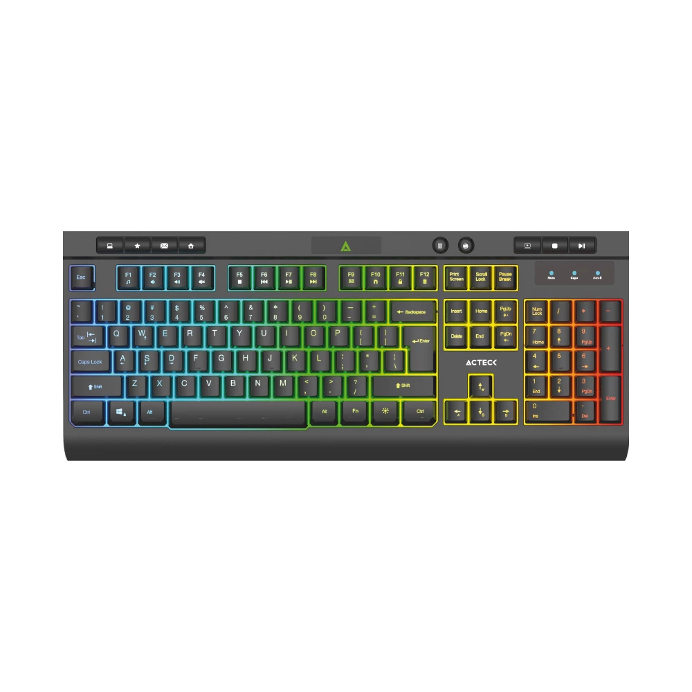 Teclado Aurean Pro TA477G Alámbrico + Membrana / Conexión USB A / Teclas Multimedia + RGB / Negro