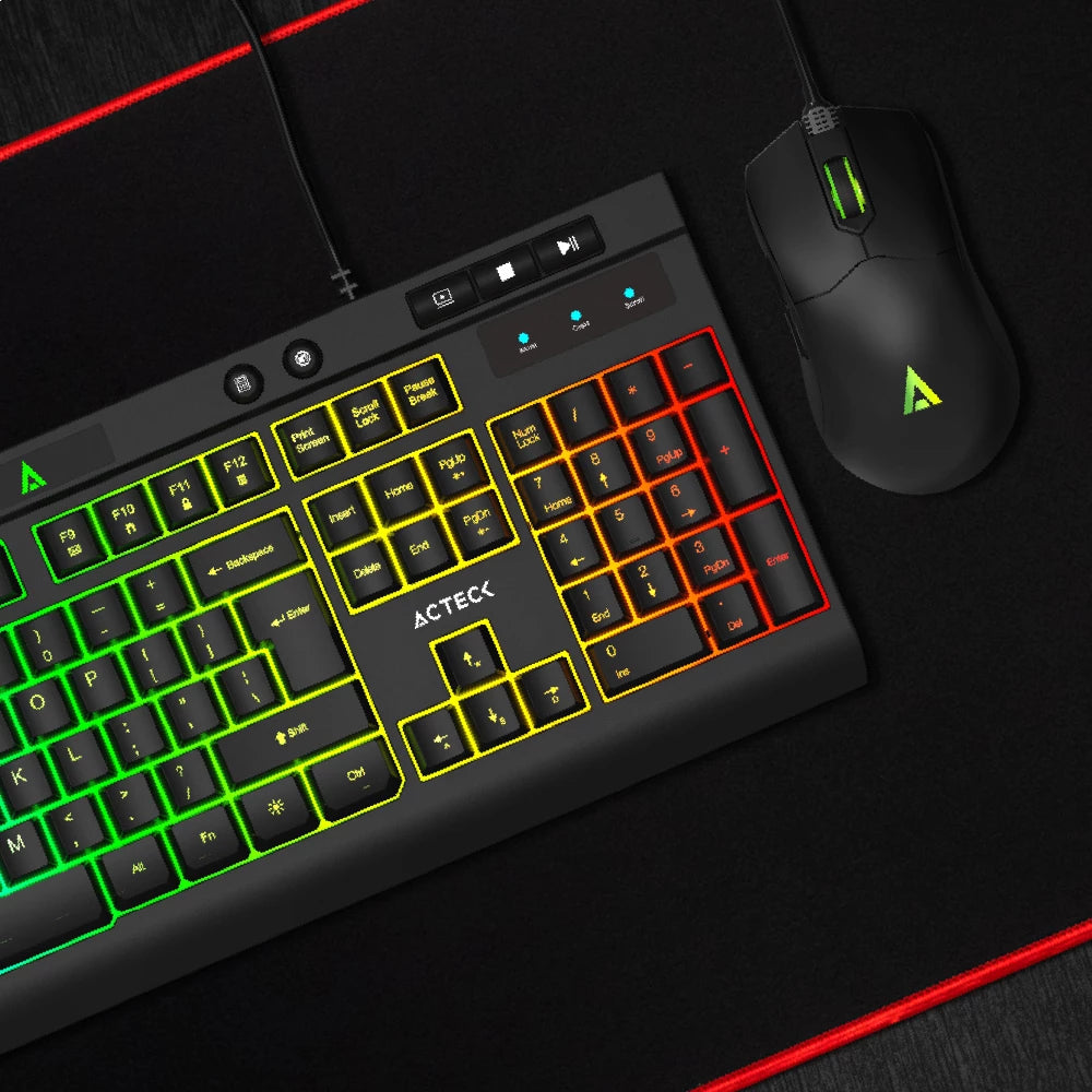 Combo 2 en 1 Alámbrico Teclado y Mouse | Creator Aurean Pro MK477G | Negro