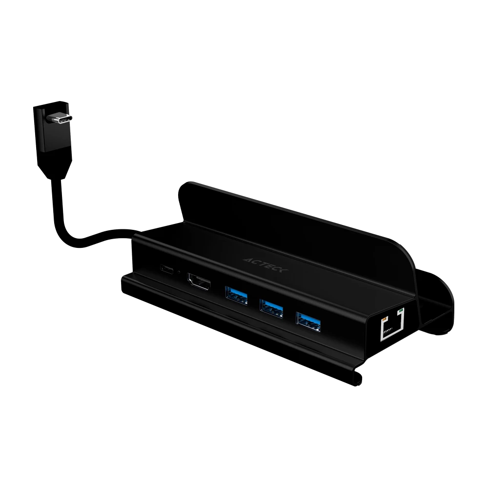 HUB USB C Gate 6 DH665 6 en 1 Docking Station 4K Hdmi + 3xUSB A 3.0 + Ethernet RJ45 + USB C PD Charging 100W Elite Series Negro