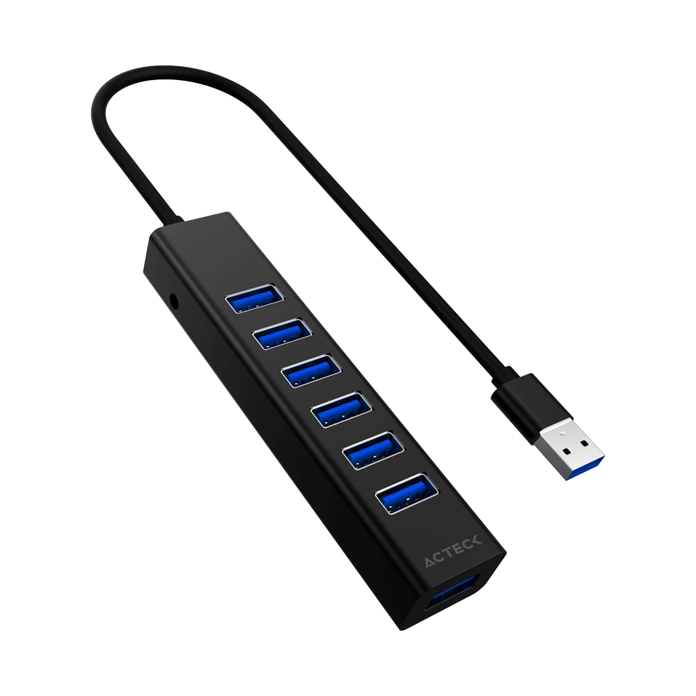 HUB Port X7C DH607 7 en 1 / Entrada USB C/ 7xUSB 3.0 / Negro