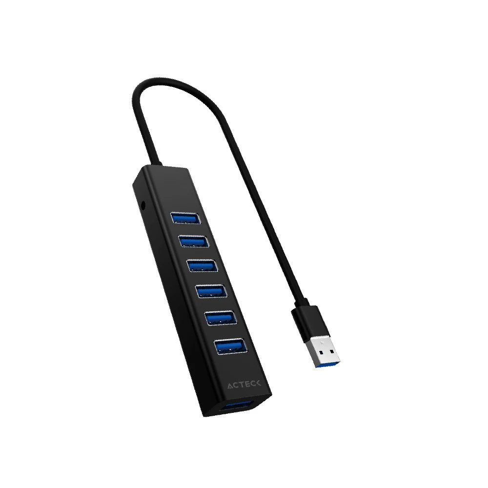 HUB Port X7C DH607 7 en 1 / Entrada USB C/ 7xUSB 3.0 / Negro