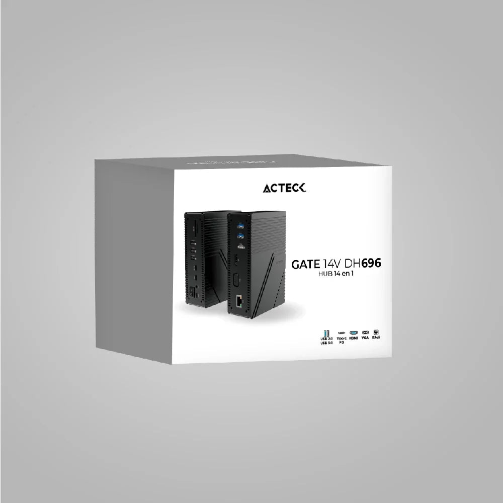 HUB 14 en 1 | USB C Gate 14V DH696 | Negro