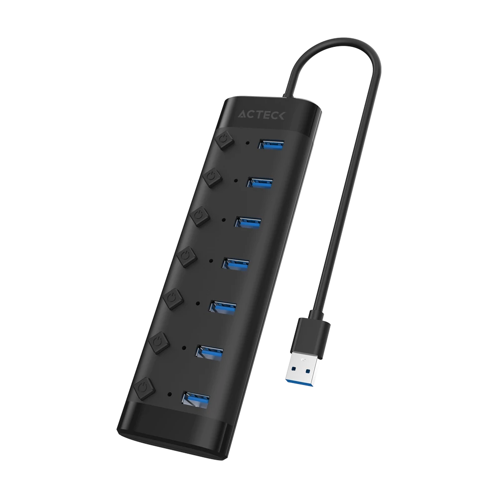 HUB Port X7 DH470 7 en 1 / Entrada USB A/ 7xUSB 3.0 Hub + Puertos Independientes 5Gps / Negro