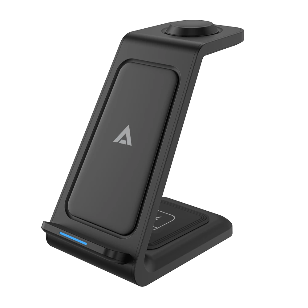 Cargador Inalámbrico Energon S-Mate CI720 3 en 1 / Para IPhone 15 W, IWatch 3 W y AirPods 5 W / Negro