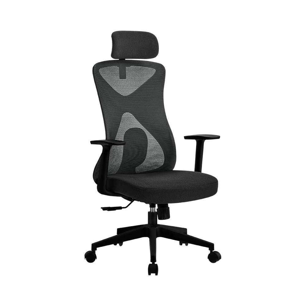 Silla de Oficina | Floe Pro EC737 | Ergonómica + Ajuste lumbar + Reposa brazos ajustable + Sistema de bloqueo / Soporta Hasta 120 Kg / Negro
