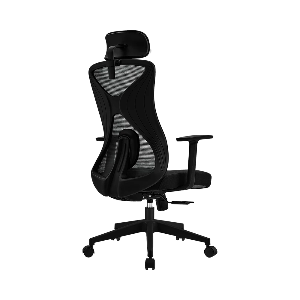 Silla de Oficina | Floe Pro EC737 | Ergonómica + Ajuste lumbar + Reposa brazos ajustable + Sistema de bloqueo / Soporta Hasta 120 Kg / Negro