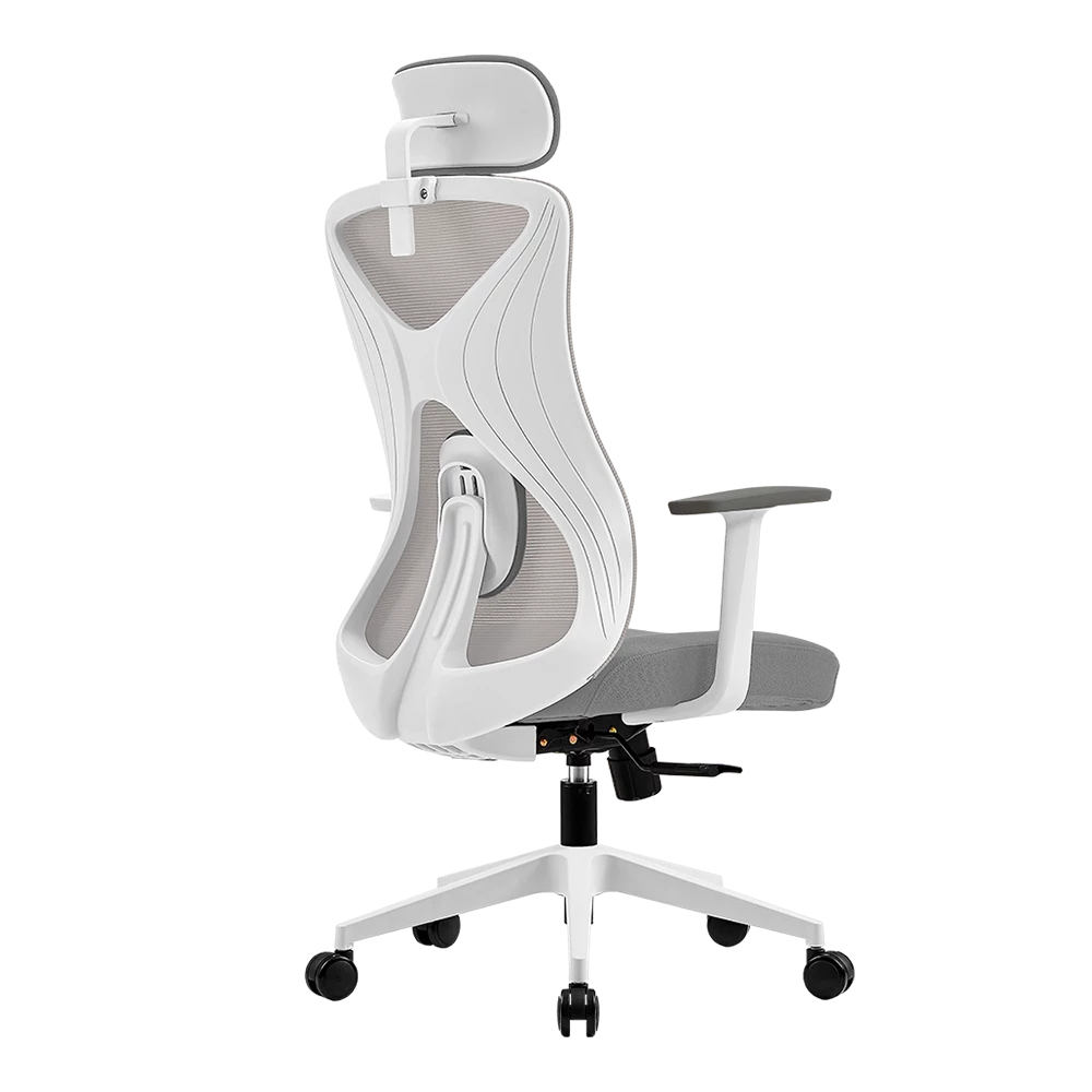 Silla de Oficina | Floe Pro EC737 | Ergonómica + Ajuste lumbar + Reposa brazos ajustable + Sistema de bloqueo / Soporta Hasta 120 Kg / Blanca