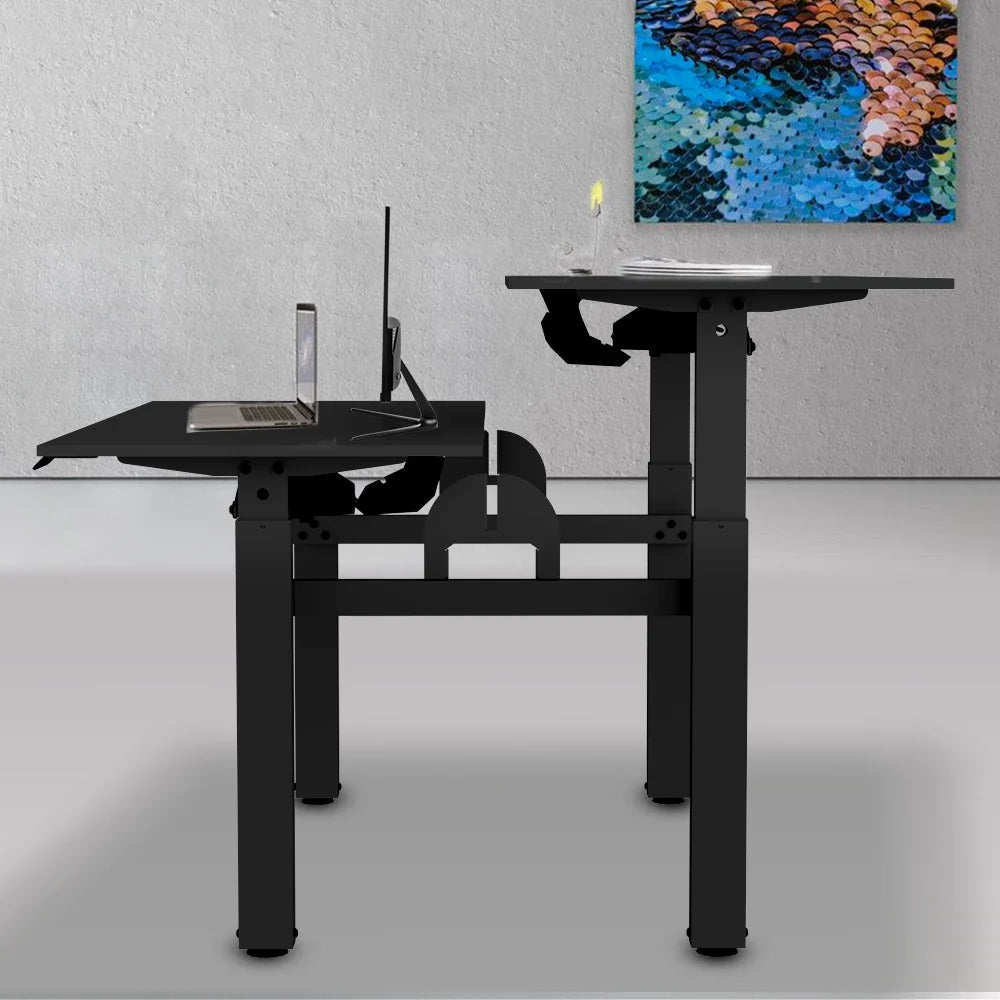 Escritorio de Oficina Ergonómico Doble Estructura | Ergo Desk V2 ED727 | Negro