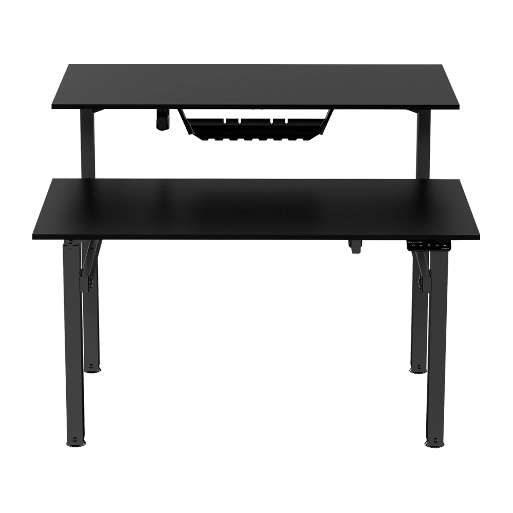 Escritorio de Oficina Ergo Desk V2 ED727 Ergonómico Doble Solo Estructura / Ajuste Eléctrico de Altura/ Soporta hasta 60 Kg por Lado + Panel de control / Negro