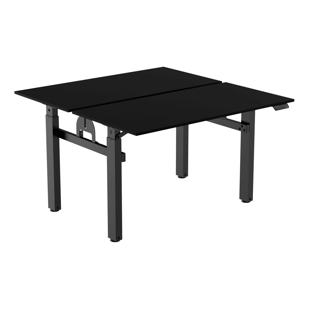 Escritorio de Oficina Ergo Desk V2 ED727 Ergonómico Doble Solo Estructura / Ajuste Eléctrico de Altura/ Soporta hasta 60 Kg por Lado + Panel de control / Negro