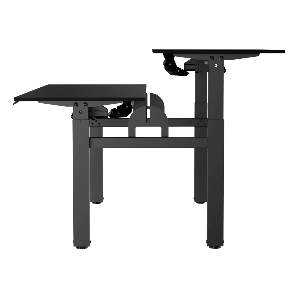 Escritorio de Oficina Ergo Desk V2 ED727 Ergonómico Doble Solo Estructura / Ajuste Eléctrico de Altura/ Soporta hasta 60 Kg por Lado + Panel de control / Negro