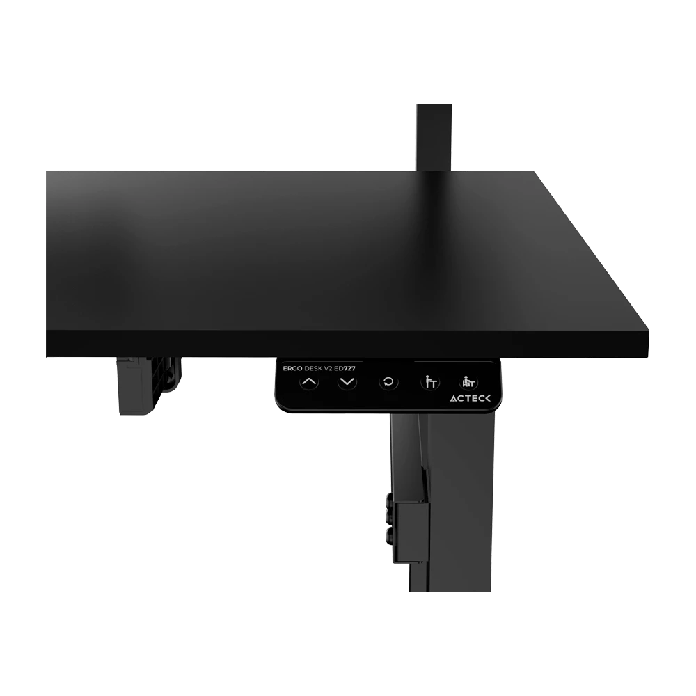 Escritorio de Oficina Ergo Desk V2 ED727 Ergonómico Doble Solo Estructura / Ajuste Eléctrico de Altura/ Soporta hasta 60 Kg por Lado + Panel de control / Negro