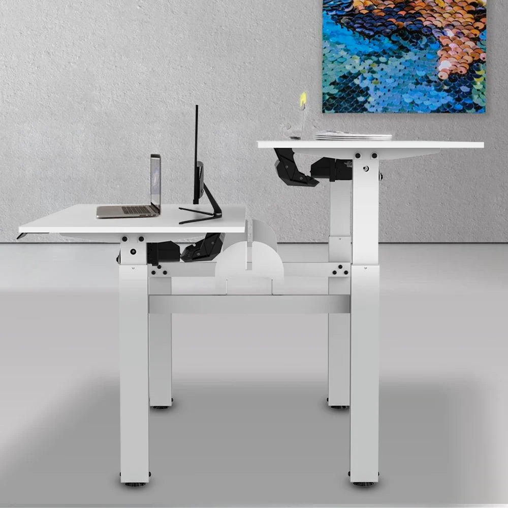 Escritorio de Oficina Ergonómico Doble Estructura | Ergo Desk V2 ED727 | Blanco