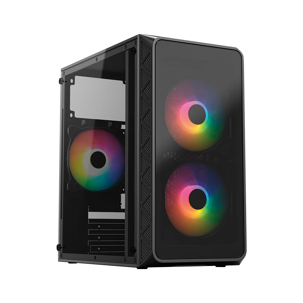 Gabinete Mini Torre | Doom Pro Crystal GI730 | Negro