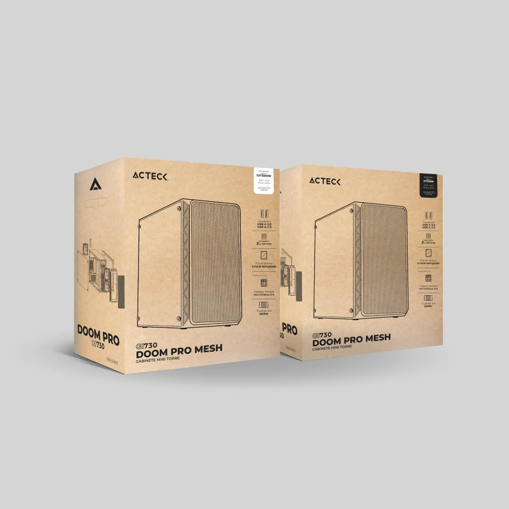 Gabinete Mini Torre | Doom Pro Mesh GI730M | Blanco